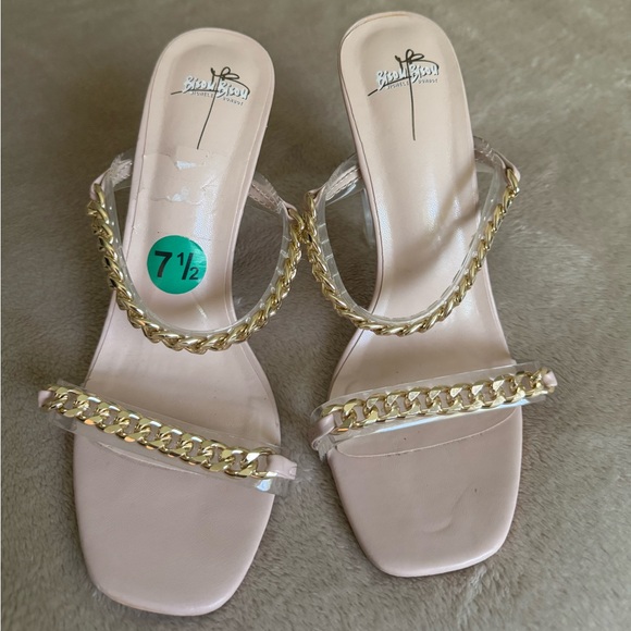 Shoes - Gold and Cream Chain Heels